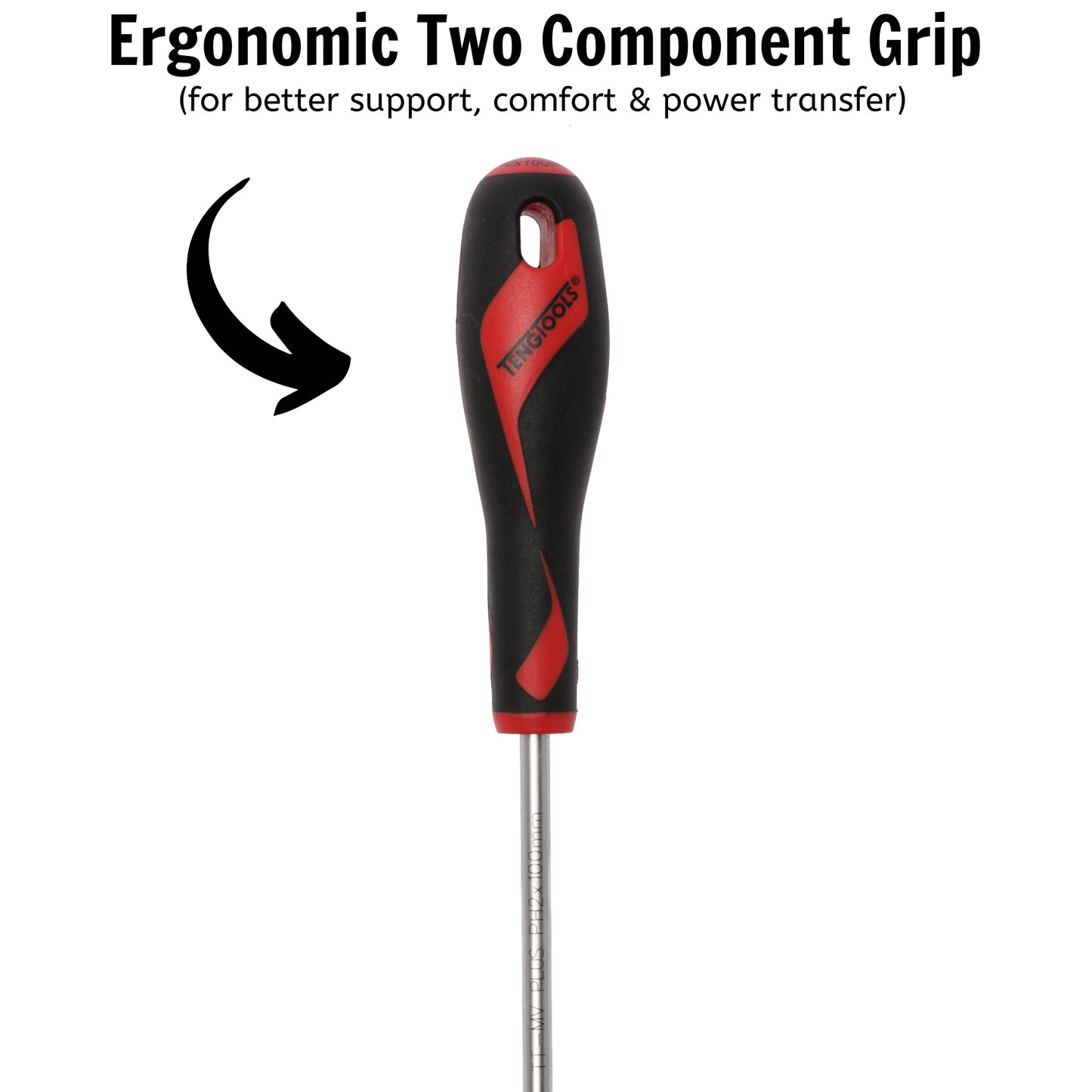 Teng Tools Destornillador Phillips de cabeza PH2 x 3,9 pulgadas/100 mm + mango ergonómico y cómodo - MD948N4 