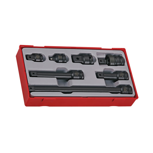 Teng Tools TT9207, adaptador de accionamiento de 7 piezas de 1/2 pulgada, juego de accesorios de vaso de extensión y de impacto