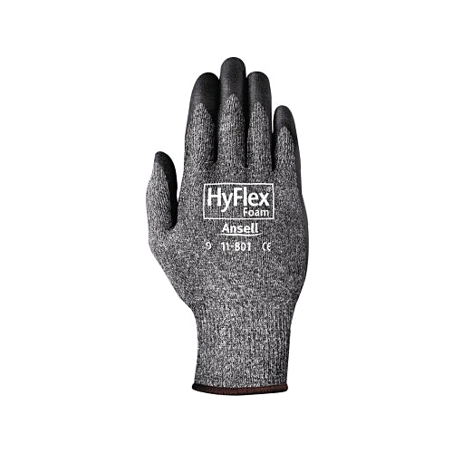 Hyflex 11-801 Nitrile Foam Palm Coated Gloves, Black/Dark Gray - 12 per DZ