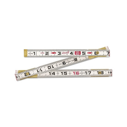 Crescent Lufkin Red End Rulers, 6 Ft, Wood, Inch/Metric, 2 Scales - 1 per EA - 062CMEN