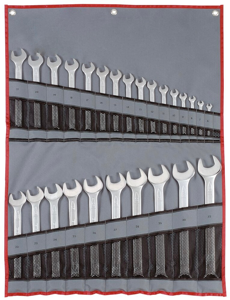 Teng Tools Juego de llaves combinadas métricas de 12 puntas y 26 piezas (6 mm - 32 mm) - 6526 mm