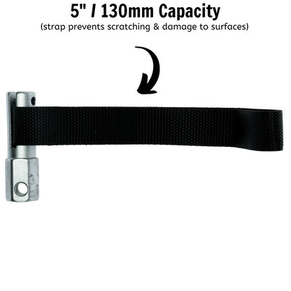 Teng Tools 9110 - Herramienta de extracción de filtro de aceite estilo llave con correa de nailon de 1/2 pulgada