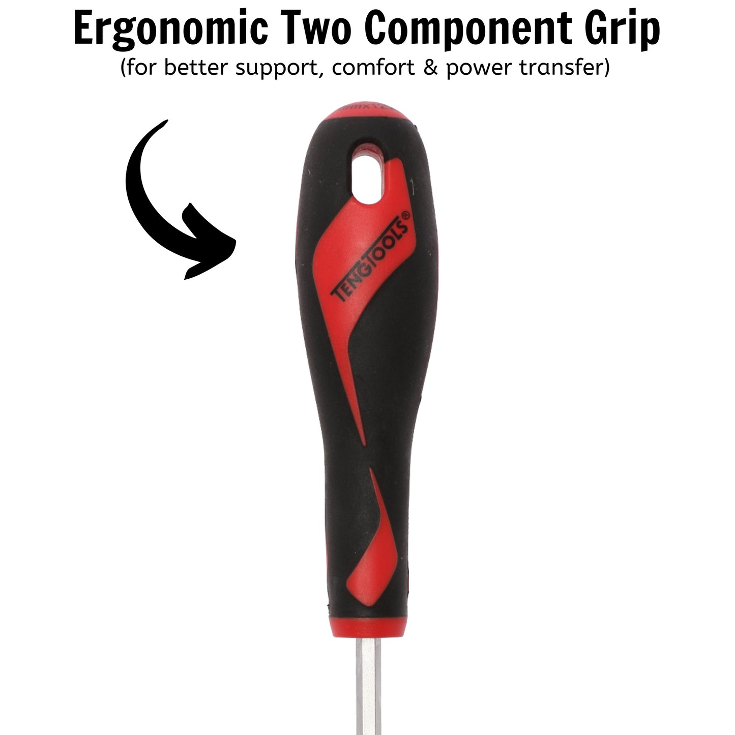 Teng Tools Destornillador de cabeza ranurada de tipo plano de 5,5 mm / 7/32 pulgadas x 125 mm / 4,9 pulgadas de largo - MD931N 