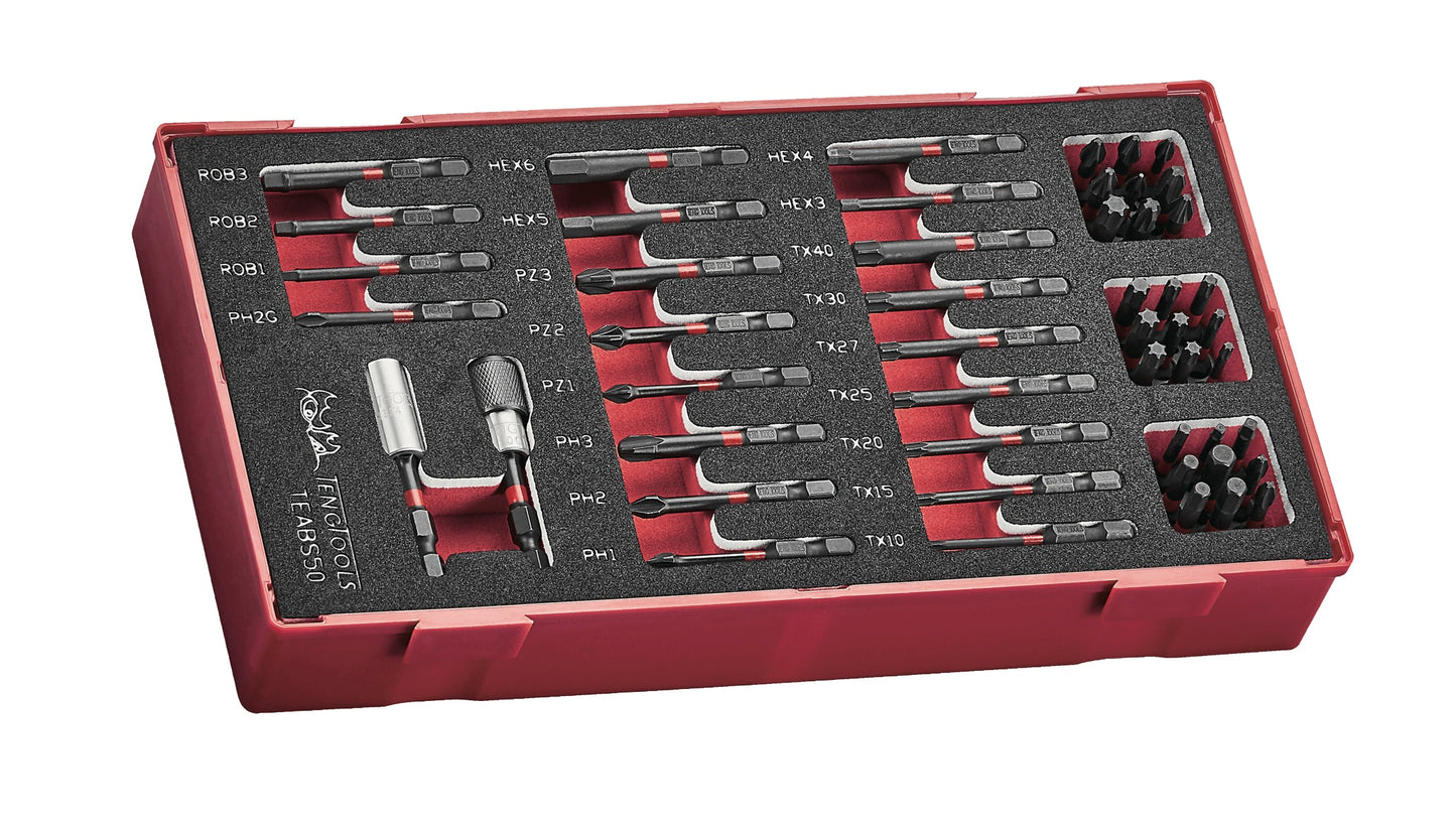 Teng Tools TC-6T-19 - Juego de espuma para vasos de impacto, torsión y brocas de 166 piezas 