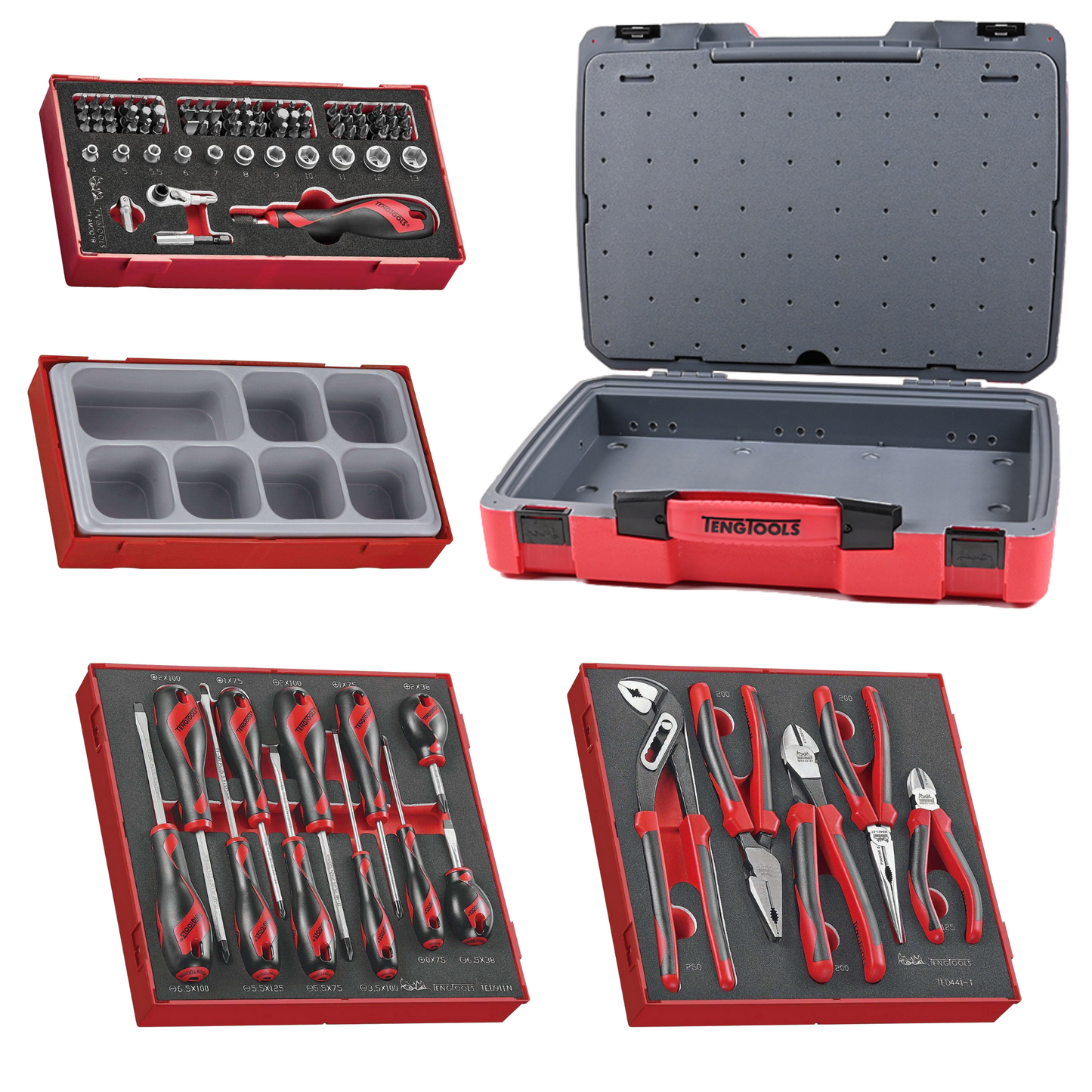 Teng Tools 94 Piece Screwdriver, Plier & Bit Foam Kit - TC-6T-10