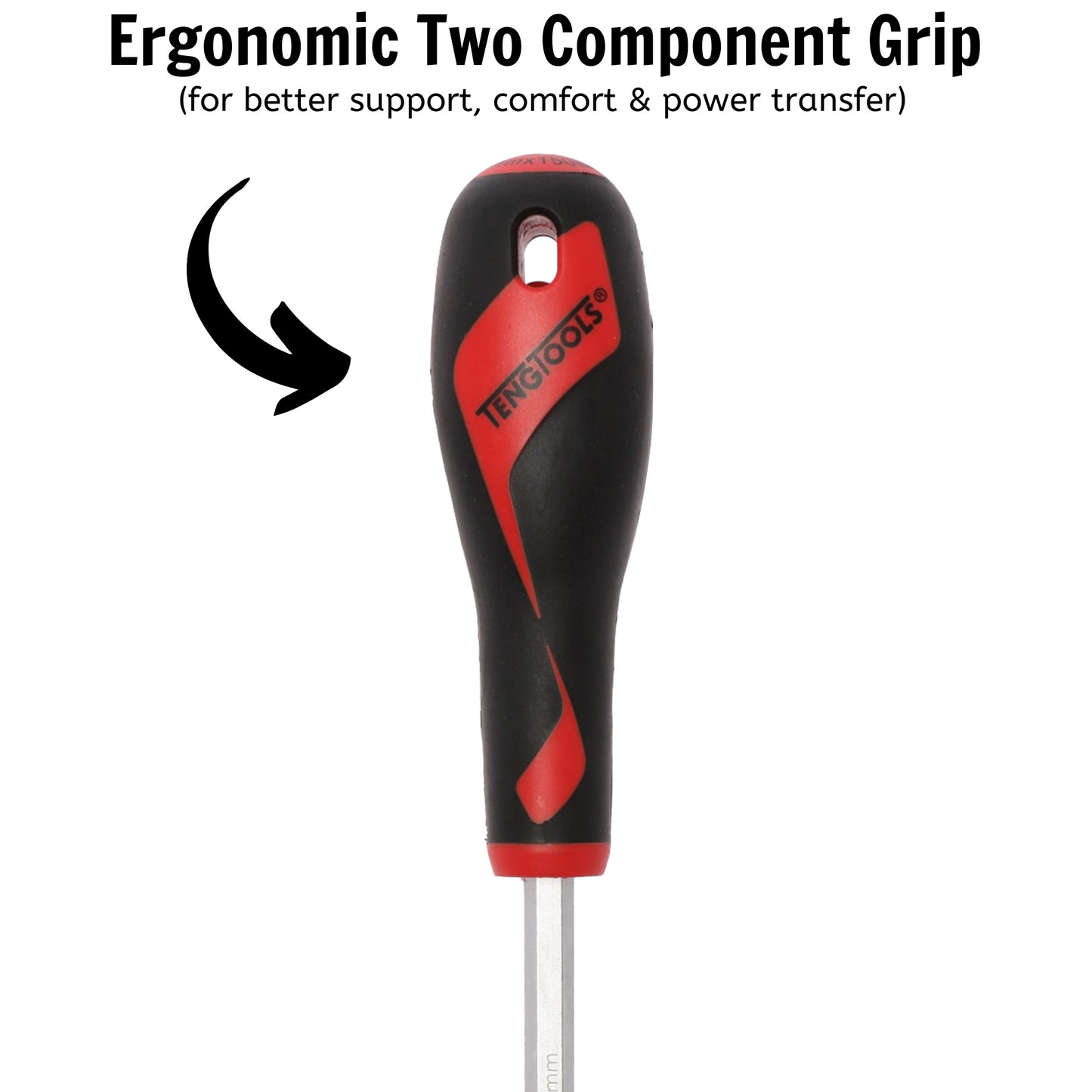 Teng Tools Destornillador de cabeza ranurada de tipo plano de 8 mm / 5/16 pulgadas x 150 mm / 5,9 pulgadas de largo - MD934N 