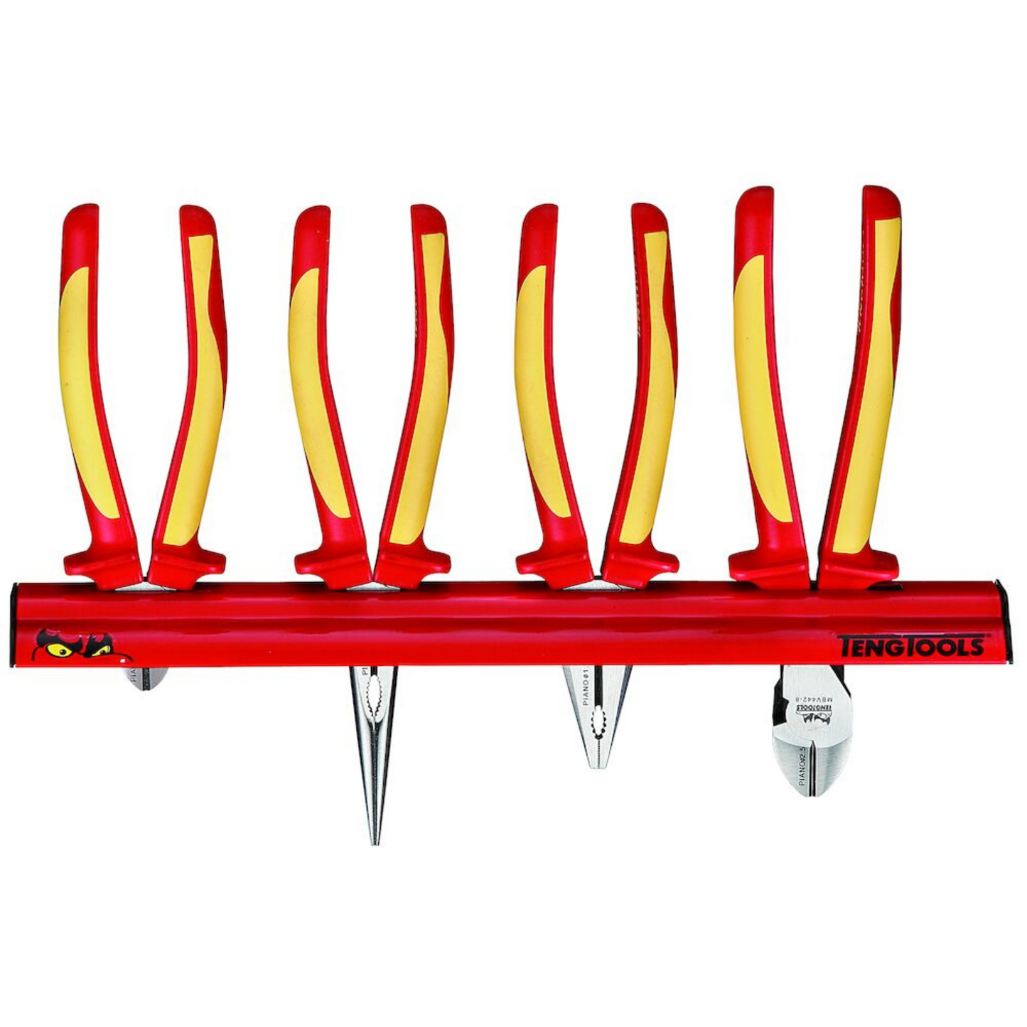 Teng Tools WRMBV04 - Estante de pared para alicates de punta larga, liniero y corte lateral mixto aislado, 4 piezas, 1000 voltios