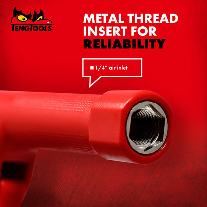Teng Tools Pistolet à air de style poignée pistolet avec buse de 3,94 pouces de long et entrée d'air de 1/4 pouces - ARB03