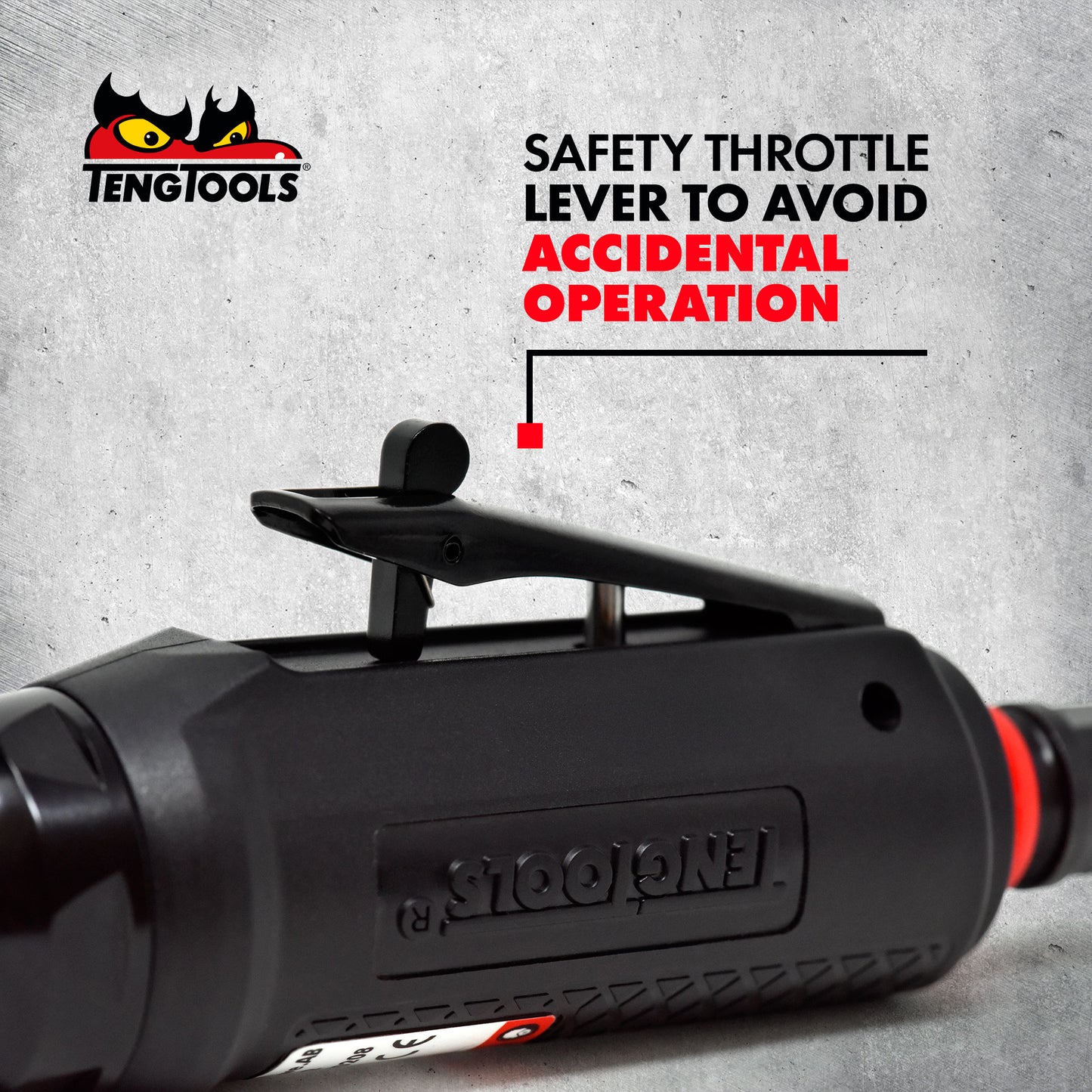 Teng Tools ARG02 - Mini amoladora neumática de aire compuesto en ángulo de 25.000 RPM con silenciador