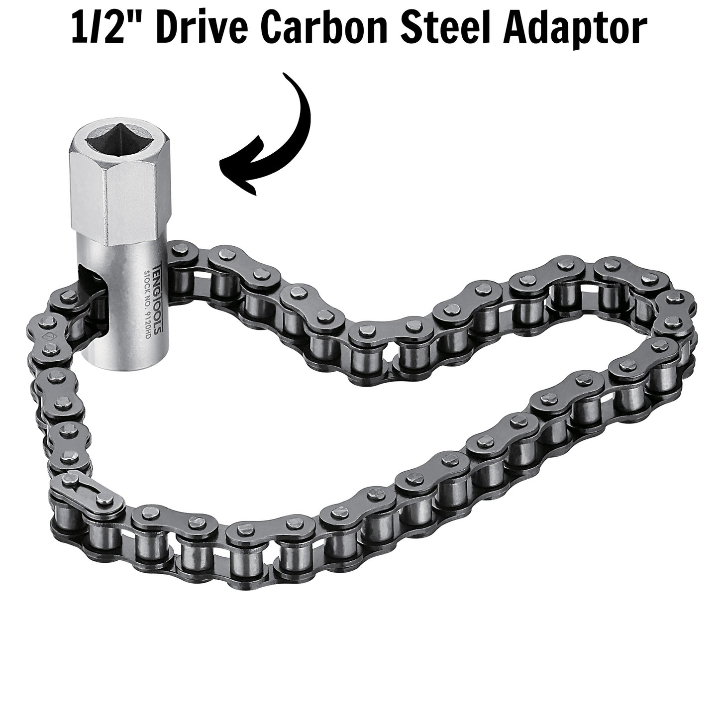 Teng Tools Outil de clé de retrait de filtre à huile robuste à entraînement de 1/2 pouce - 9120HD