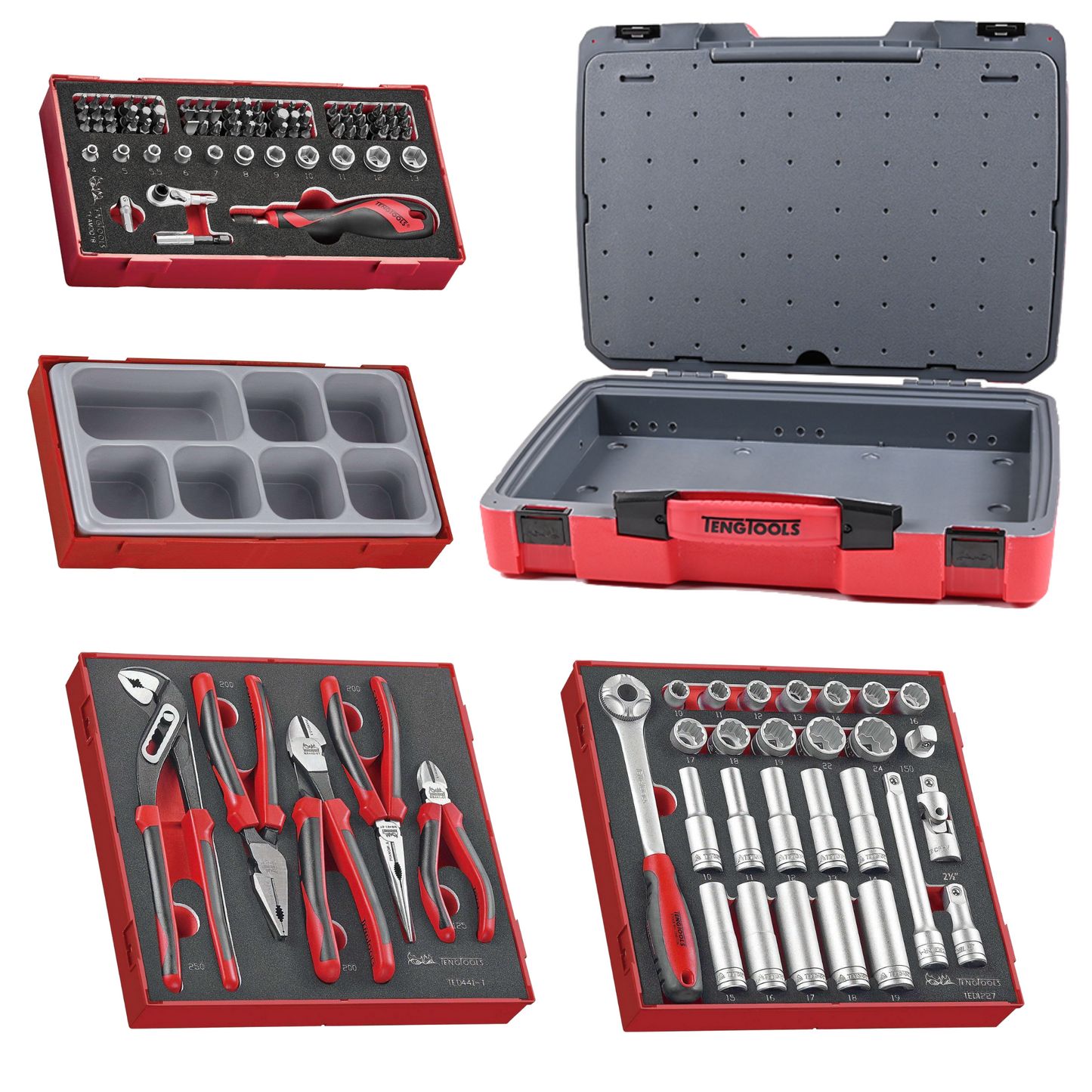 Teng Tools 110 Piece 1/2 Inch Drive Socket, Plier & Bit Foam Kit - TC-6T-6