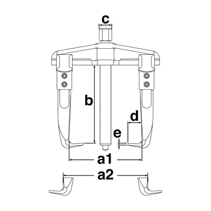 Extracteur interne/externe à 2 bras de 90 mm de Teng Tools - Outil de démontage d'engrenages - SP1410