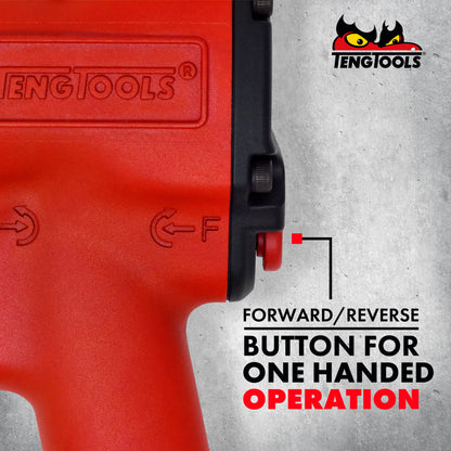 Teng Tools Mini clé à chocs pneumatique compacte réversible à couple élevé à entraînement carré de 1/2 pouce - ARWM12M