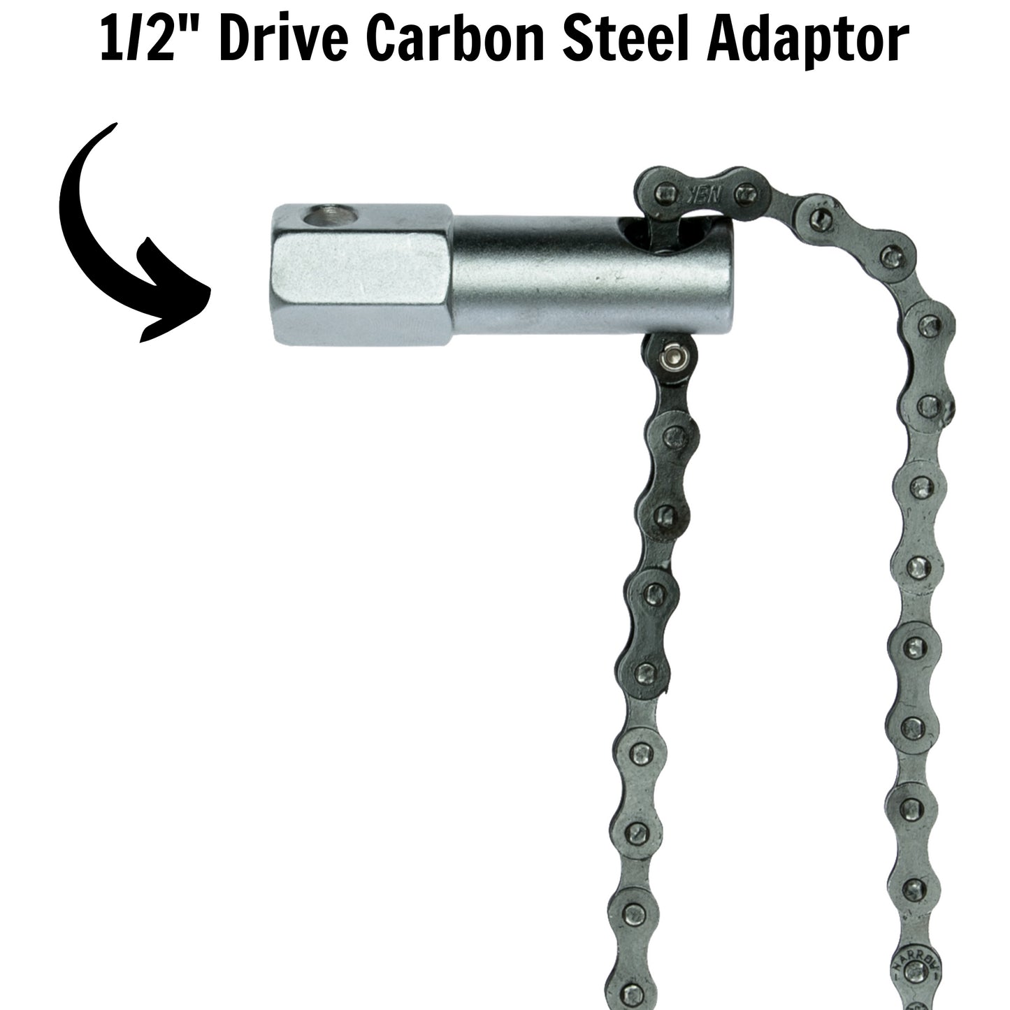 Teng Tools Outil de clé de retrait de filtre à huile de style chaîne en acier d'entraînement de 1/2 pouce - 9120