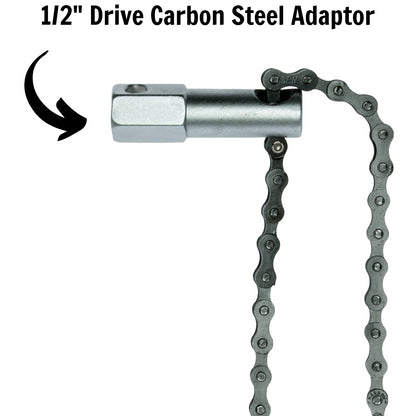 Teng Tools Outil de clé de retrait de filtre à huile de style chaîne en acier d'entraînement de 1/2 pouce - 9120