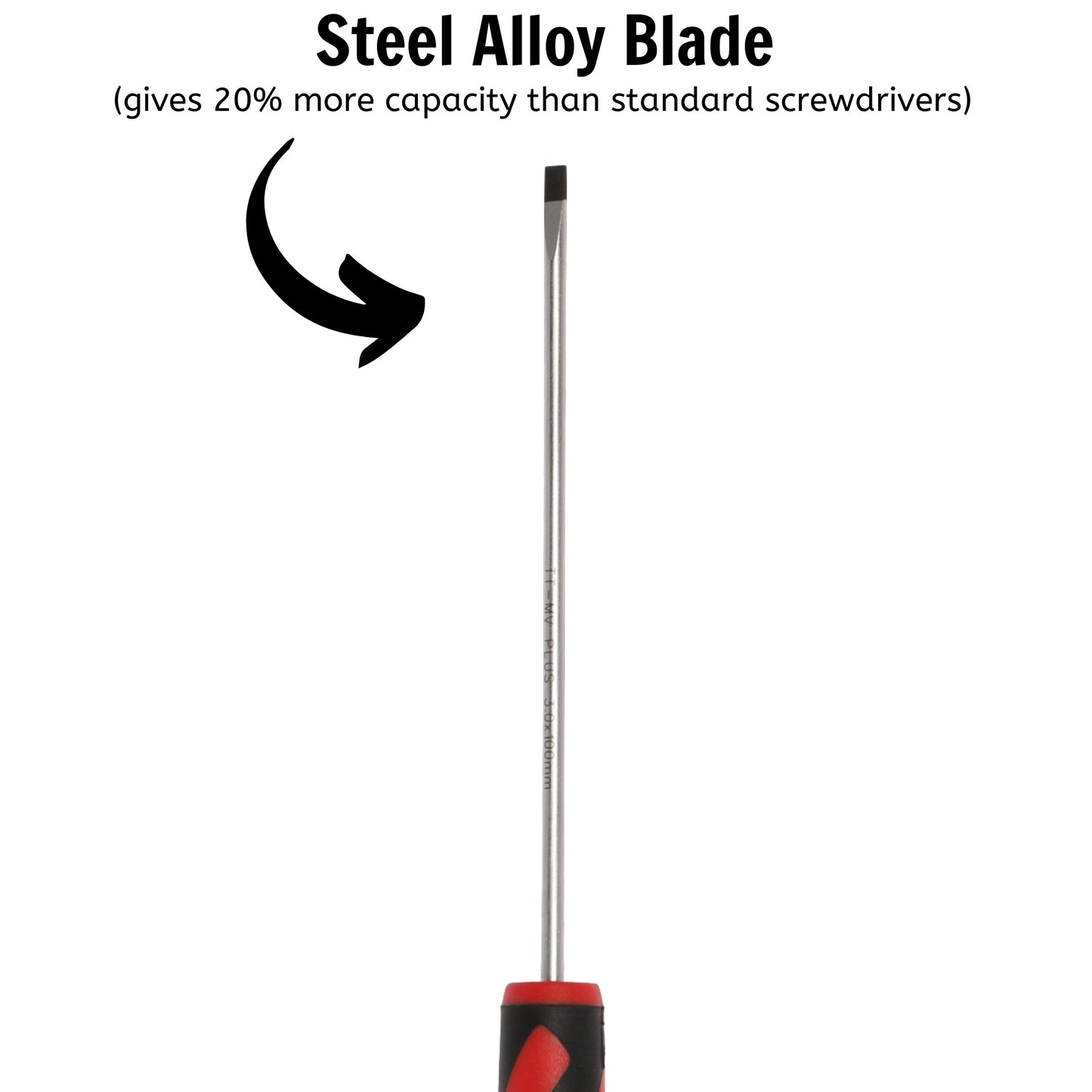 Teng Tools Tournevis à tête fendue de type plat de 3 mm / 1/8 pouces x 100 mm / 3,9 pouces de long - MD920N1 