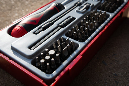 Teng Tools Juego de destornillador, extensión y adaptador de puntas de trinquete con accionamiento de 1/4 de pulgada, 74 piezas - TTMD74