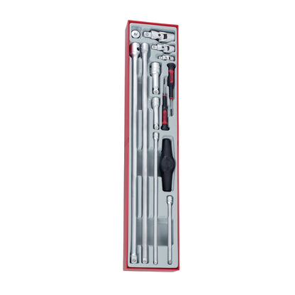 Teng Tools Jeu de 13 douilles et accessoires de barre d'extension 1/4, 3/8 et 1/2 pouce - TTXEXT13
