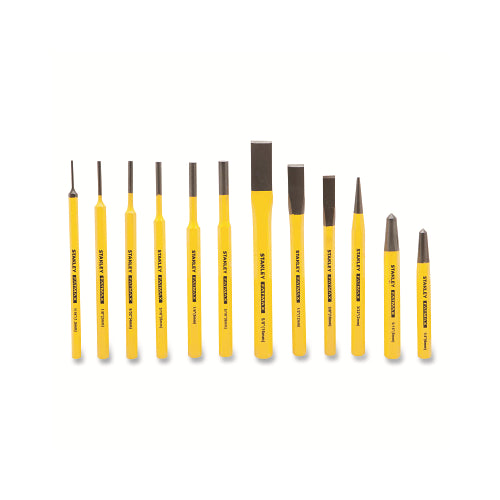 Stanley 12 Pc Cold Chisel And Punch Set, 3 Cold Chisels, 9 Punches - 3 per BX - FMHT16573