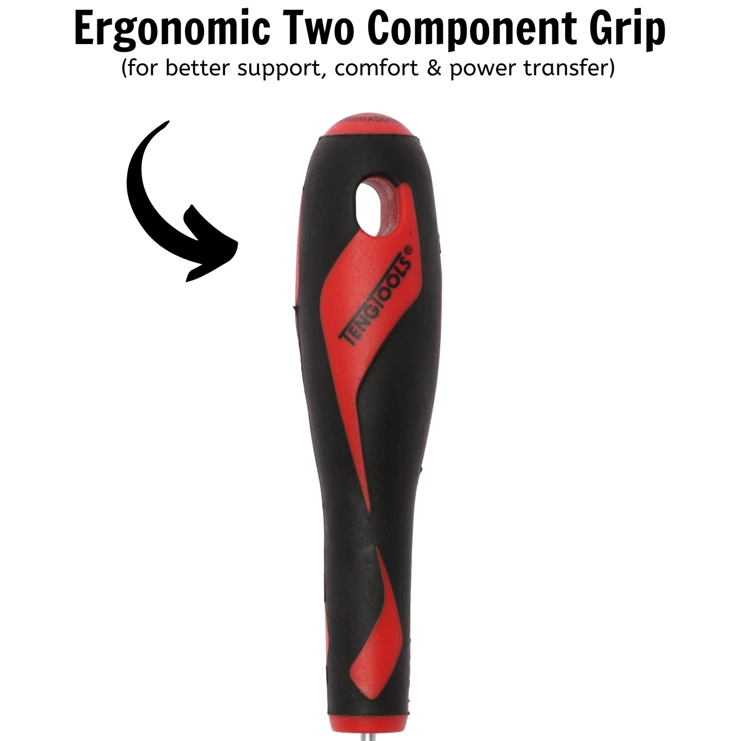 Teng Tools Tournevis à tête fendue de type plat de 2,5 mm / 3/32 pouces x 50 mm / 2 pouces de long - MD914N