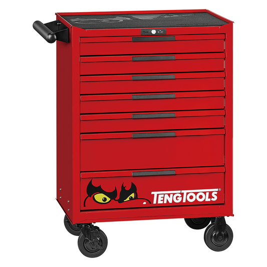 Teng Tools 26 Inch Wide 7 Drawer PRO35 Heavy Duty Red Roller Cabinet - TSW26R7