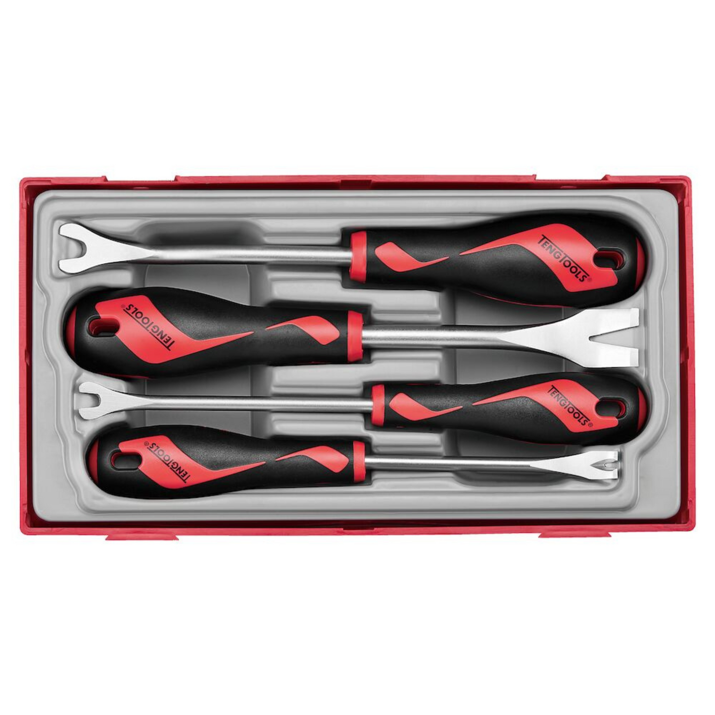 Teng Tools Bandeja de herramientas para quitar clips, sujetadores y paneles de molduras automáticas de 4 piezas - TTSR04A