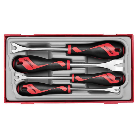 Teng Tools Bandeja de herramientas para quitar clips, sujetadores y paneles de molduras automáticas de 4 piezas - TTSR04A