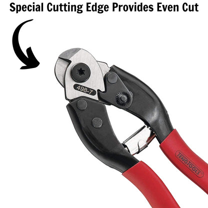 Teng Tools 7 Inch Vinyl Grip Wire Cutters (Ideal For, Steel, Aluminum & Copper Cable) - 498-7