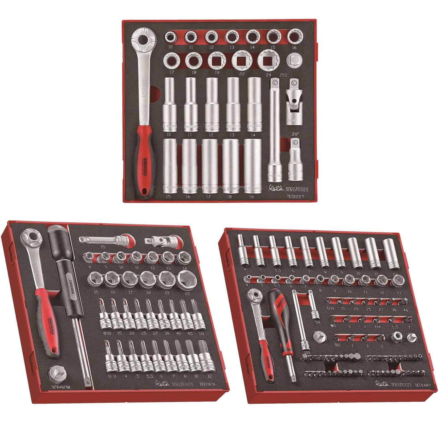 Juego de vasos con accionamiento mixto de 152 piezas Teng Tools - TED1227