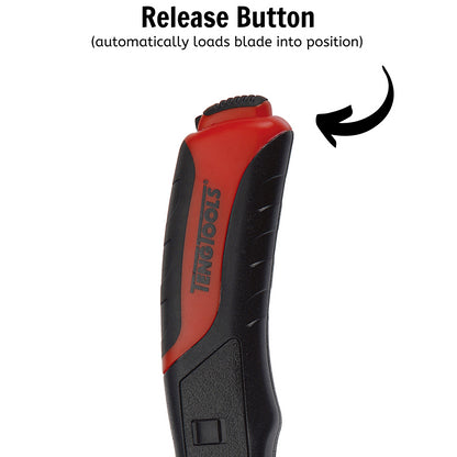 Teng Tools Couteau utilitaire de sécurité antidérapant / Coupe-boîtes avec lame rétractable - 711