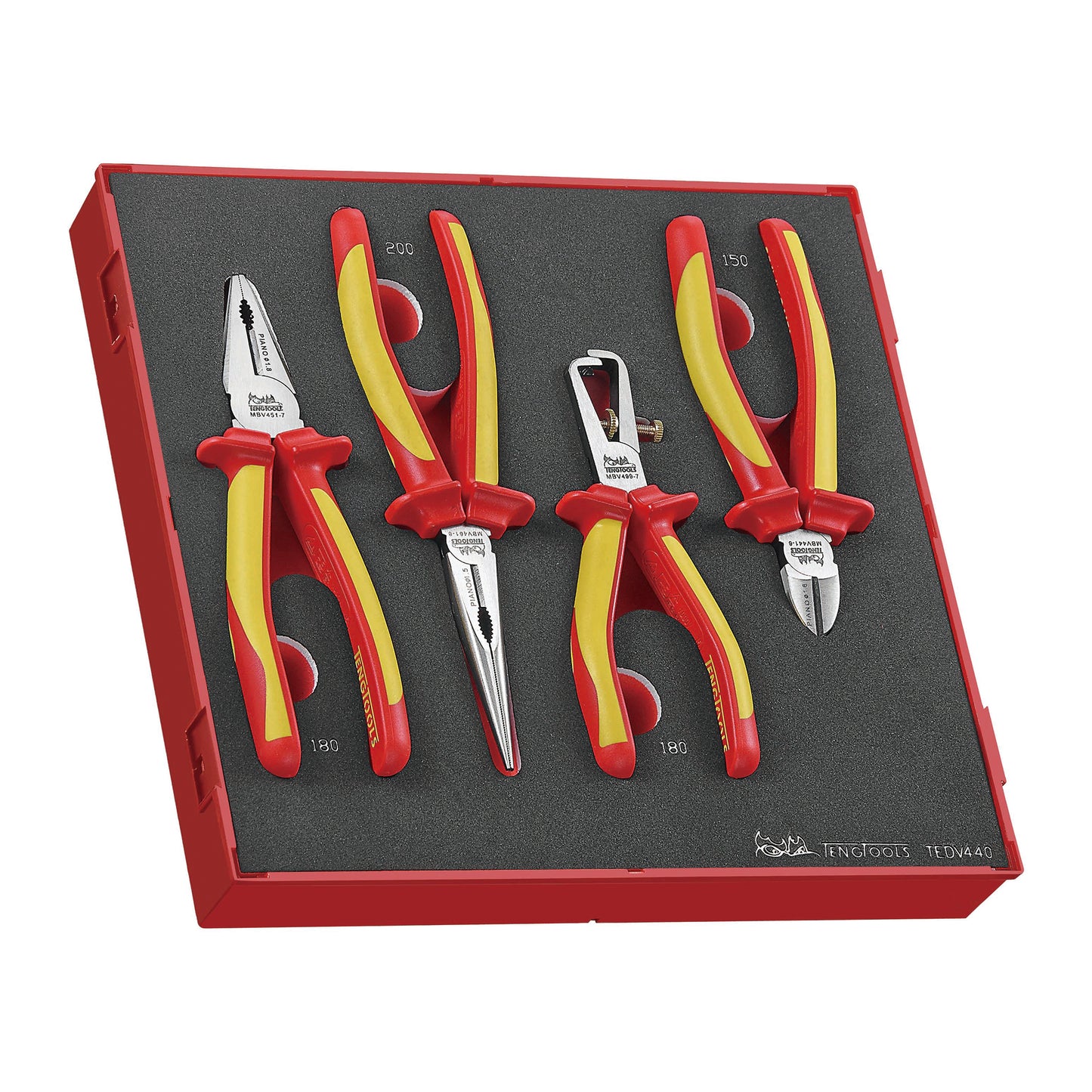 Teng Tools 91 Piece Insulated Screwdrivers & Pliers with Impact Bit Foam Kit - TC-6T-16