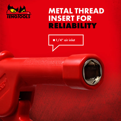 Teng Tools Pistola de aire estilo empuñadura de pistola con boquilla de 10,6 pulgadas de largo y entrada de aire de 1/4 de pulgada - ARB02