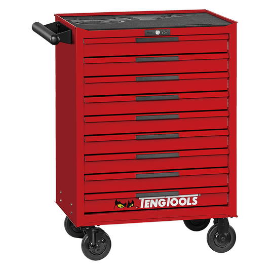 Teng Tools 26 Inch Wide 9 Drawer PRO35 Heavy Duty Red Roller Cabinet - TSW26R9
