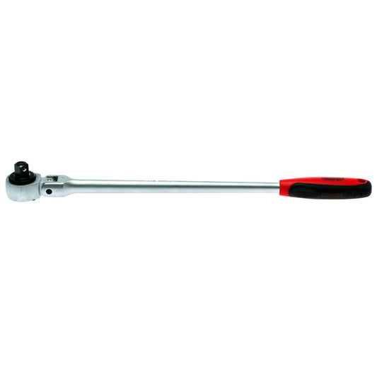 Teng Tools Trinquete de cabeza flexible de brazo largo de 15,7 pulgadas / 400 mm con accionamiento de 1/2 pulgada, 45 dientes - 1200F