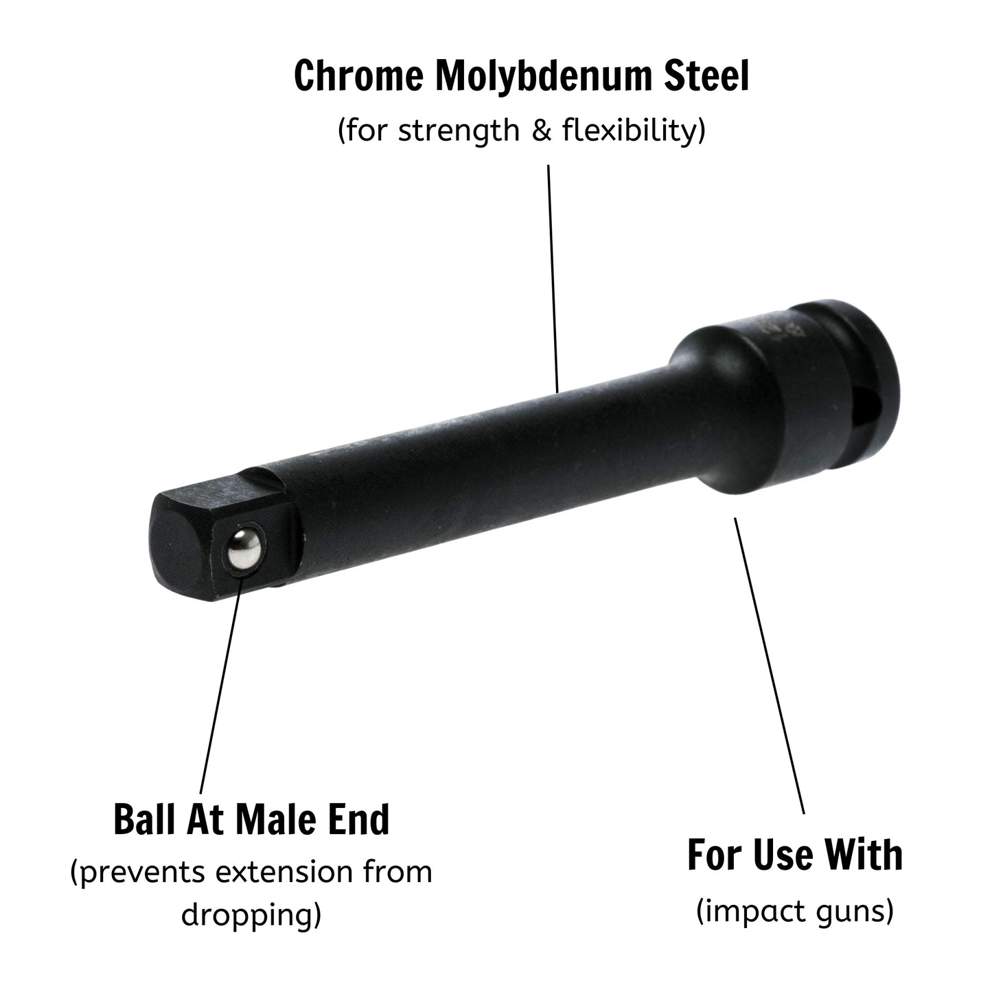 Teng Tools Barre d'extension d'impact en molybdène chromé ANSI de 1/2 pouce, 5 pouces - 920021AN
