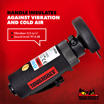 Teng Tools Herramienta de corte de aire neumática ergonómica reversible de alta velocidad con protector de seguridad - ARC80