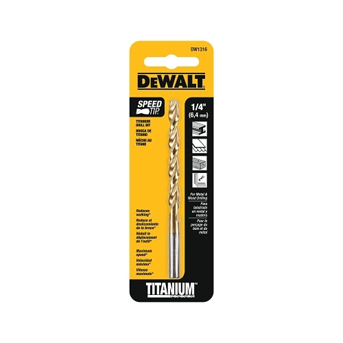 Brocas de punta dividida de titanio Dewalt, 1/4 pulg., 1 por EA, DW1316