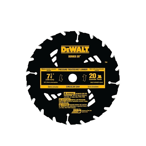 Dewalt Portable Construction Saw Blades, 7 1/4 In, 20 Teeth - 5 per PKG - DW3174
