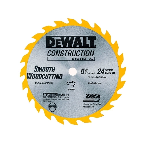 Dewalt Cordless Construction Saw Blades, 5 3/8 In, 24 Teeth - 3 per BOX - DW9054