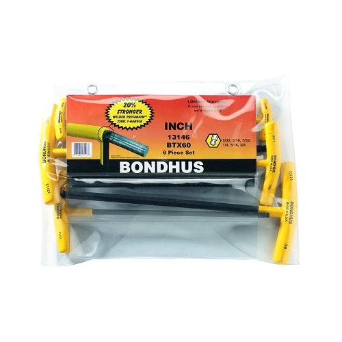 Bondhus Balldriver T-Handle Hex Key Sets, Hex Ball Tip, Inch - 1 per SET - 13146