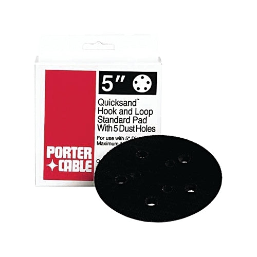 Porter Cable Quicksand? Hook And Loop Standard Pad, 5 Inches Dia, Screw Mount, Includes 5 Dust Holes - 1 per EA - 13904