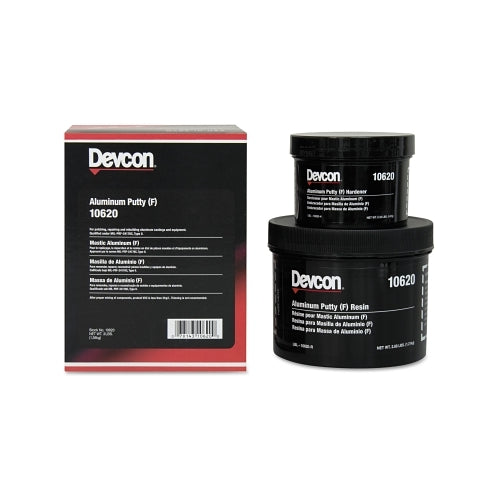Devcon Aluminum Putty (F) Kit, 3 Lb, Tubs, Includes Hardener And Resin - 6 per CS - 10620