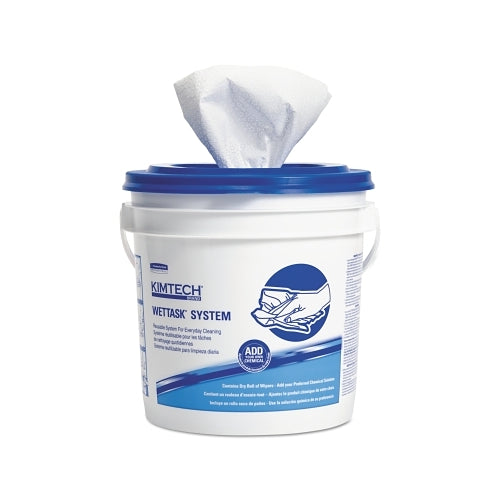 Kimberlyclark Professional Kimtech Prep? Wipes For The Wettask? Wiping System, White, 12 Inches W X 6 Inches L, 140 Sheets/Roll, Free Bucket, Meltblown Cloth - 6 per CA - 6411