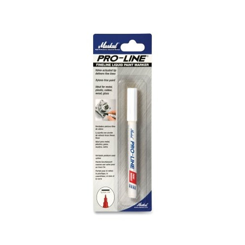Markal Pro-Line? Fine And Micro Liquid Paint Marker, White, 1/16 Inches Tip, Fine, Carded - 24 per CS - 96857