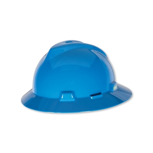 Msa V-Gard® Protective Hat, Staz-On®, Full-Brim Hat, Slotted, Blue - 1 per EA - 454732