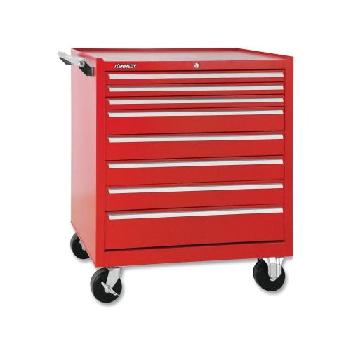 Kennedy K2000 Industrial Roller Cabinet, 34 Inches W X 20 Inches D X 39 Inches H, 8-Drawer, Ball-Bearing Slides, Red - 1 per EA - 348XR