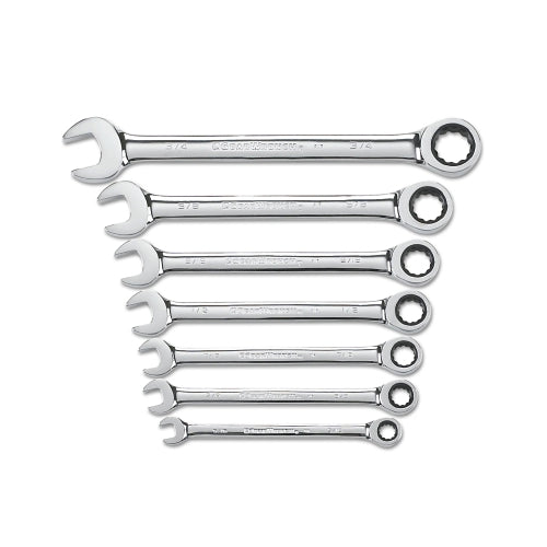 Gearwrench 7 Piece Combination Ratcheting Wrench Sets, Sae - 1 per SET - 9317