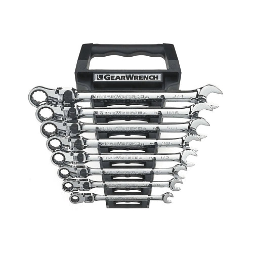 Gearwrench 8 Pc Xl Locking Flex Combination Ratcheting Wrench Sets, 12 Point, Sae - 1 per EA - 85798