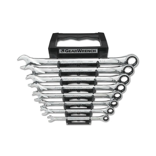 Gearwrench 8 Pc Xl Combination Ratcheting Wrench Sets, 12 Point, Sae - 1 per EA - 85198