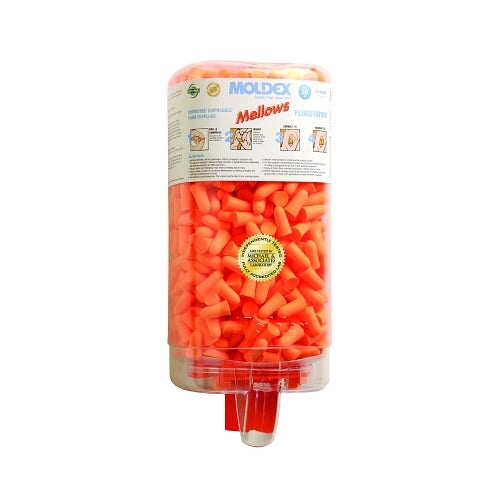 Moldex Plugstation® Earplug Dispenser, Disposable Plastic Bottle, Foam Earplugs, Bright Orange, Mellows® - 1 per DI - 6847